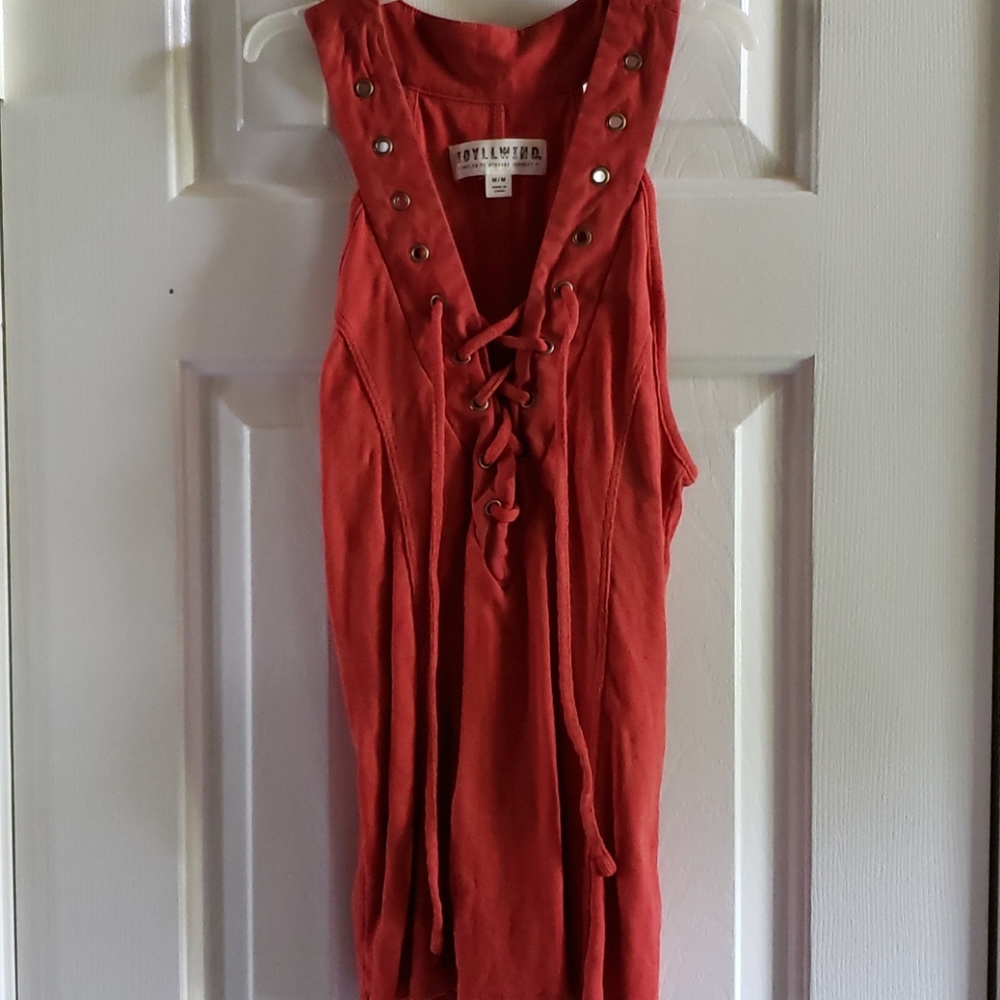 Medium, Idyllwind, sleeveless, lace up front, top